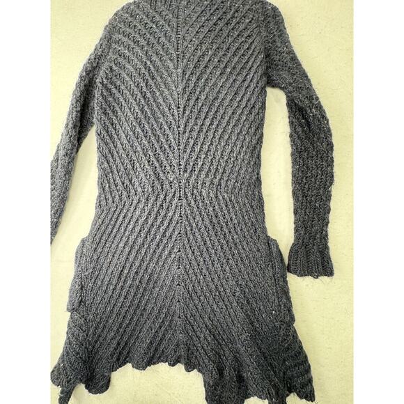 Free People Wool & Alpaca Blend Dark Navy Blue Long Cardigan Sweater Size Small - Picture 9 of 13
